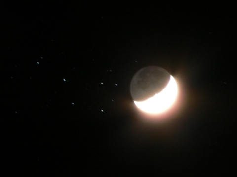 Księżyc i M45
